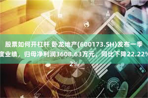 股票如何开杠杆 卧龙地产(600173.SH)发布一季度业绩，归母净利润3608.63万元，同比下降22.22%