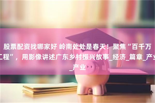 股票配资找哪家好 岭南处处是春天！聚焦“百千万工程”，用影像讲述广东乡村振兴故事_经济_篇章_产业