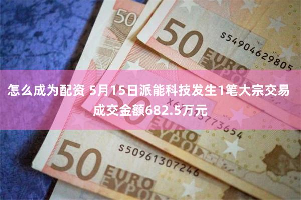 怎么成为配资 5月15日派能科技发生1笔大宗交易 成交金额682.5万元