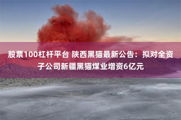 股票100杠杆平台 陕西黑猫最新公告：拟对全资子公司新疆黑猫煤业增资6亿元