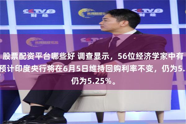 股票配资平台哪些好 调查显示，56位经济学家中有44位预计印度央行将在6月5日维持回购利率不变，仍为5.25%。