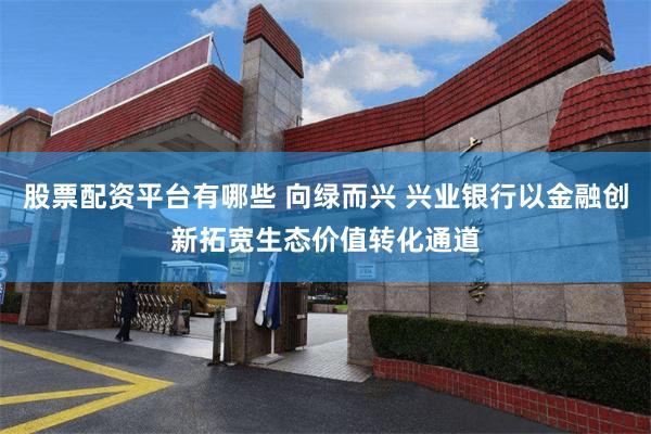 股票配资平台有哪些 向绿而兴 兴业银行以金融创新拓宽生态价值转化通道