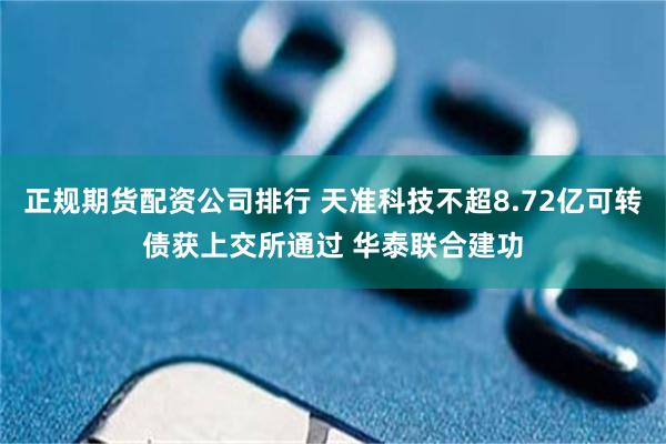 正规期货配资公司排行 天准科技不超8.72亿可转债获上交所通过 华泰联合建功