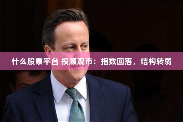 什么股票平台 投顾观市：指数回落，结构转弱