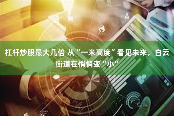 杠杆炒股最大几倍 从“一米高度”看见未来，白云街道在悄悄变“小”