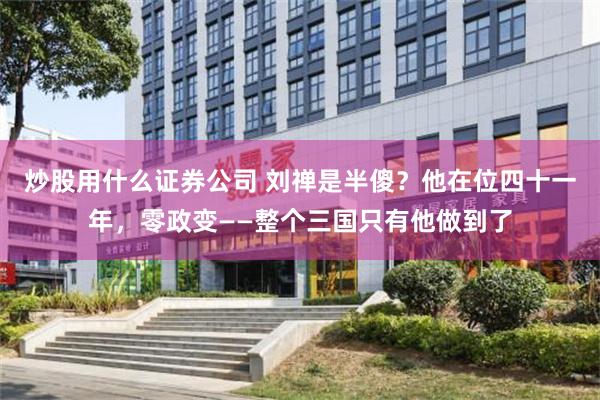 炒股用什么证券公司 刘禅是半傻？他在位四十一年，零政变——整个三国只有他做到了