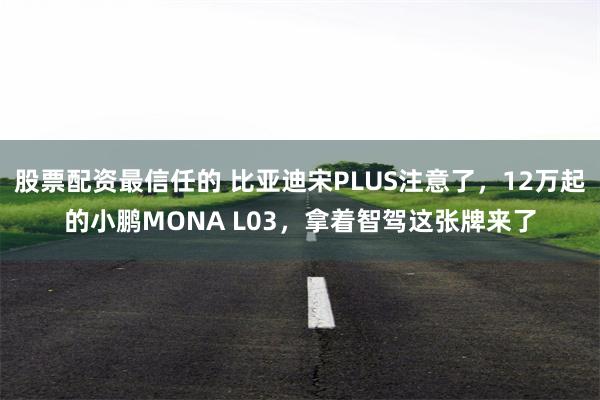 股票配资最信任的 比亚迪宋PLUS注意了，12万起的小鹏MONA L03，拿着智驾这张牌来了