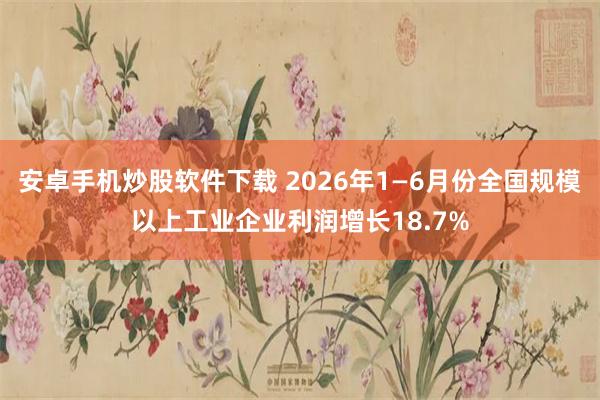 安卓手机炒股软件下载 2026年1—6月份全国规模以上工业企业利润增长18.7%