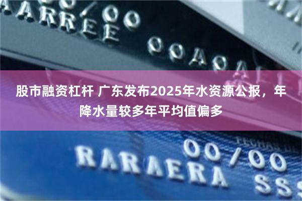 股市融资杠杆 广东发布2025年水资源公报，年降水量较多年平均值偏多